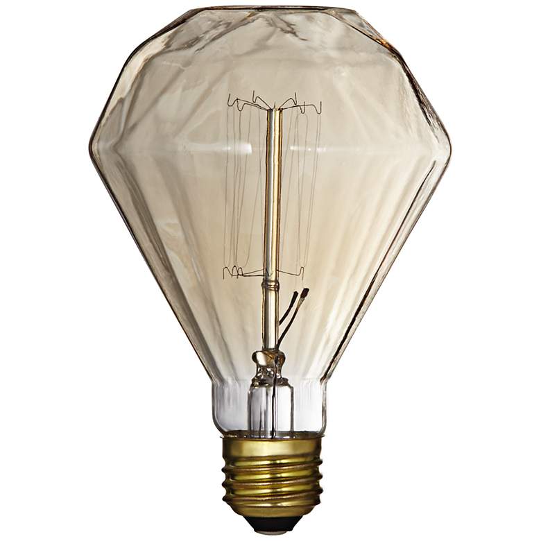 Image 1 Decorative Diamond Amber 60 Watt Edison Light Bulb