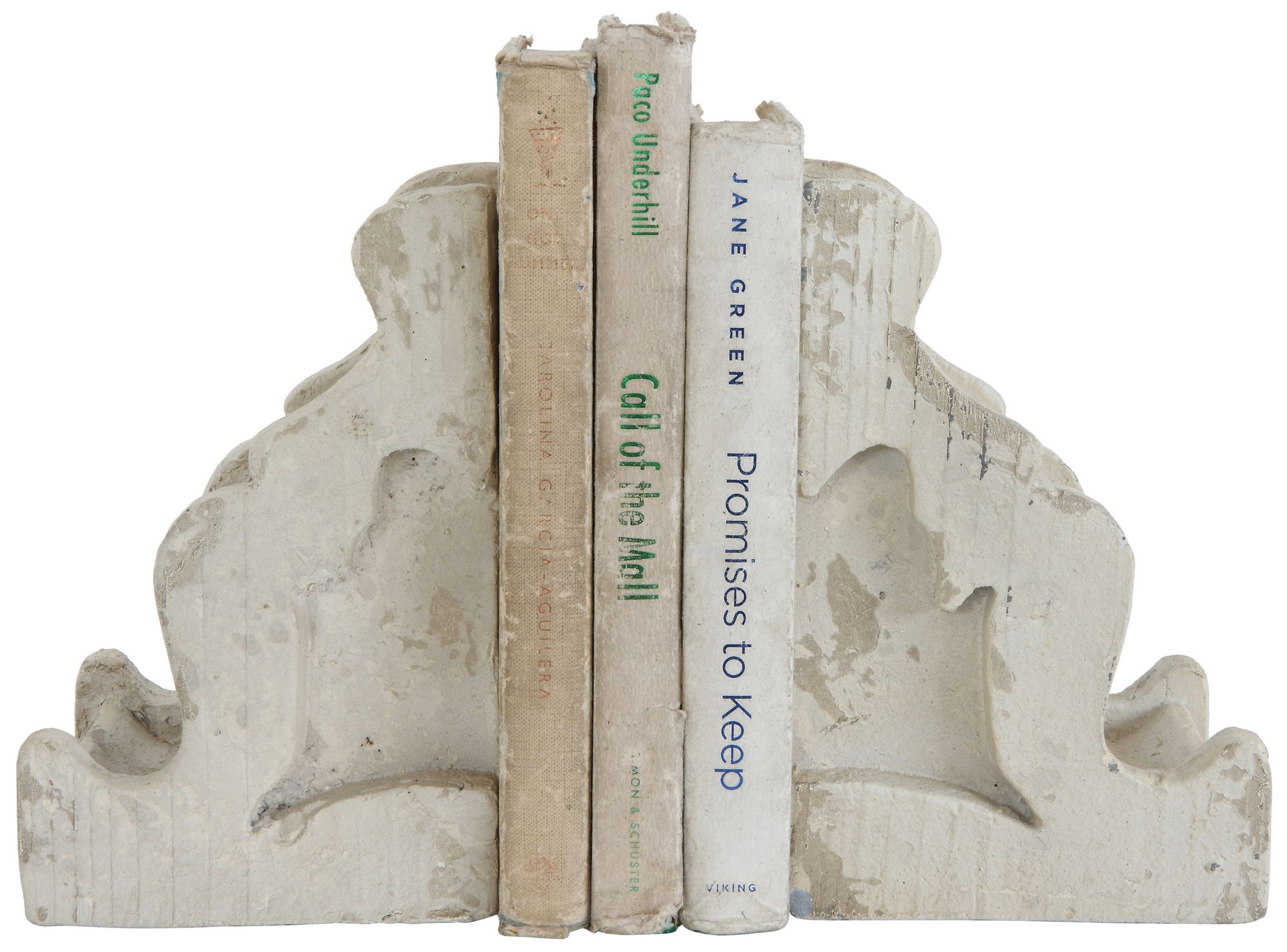 Image 3 Decorative Distressed Magnesia Corbel Bookends, White, Set of 2 more views