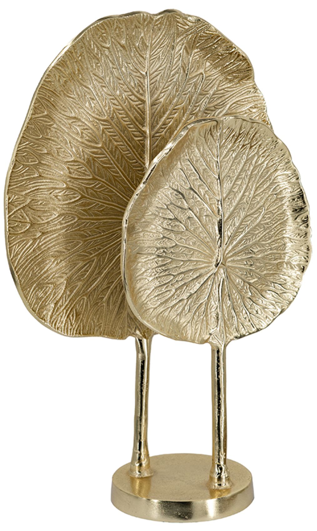 Image 3 Decorative Gold Cast Aluminum Leaf Sculpture - Gold more views