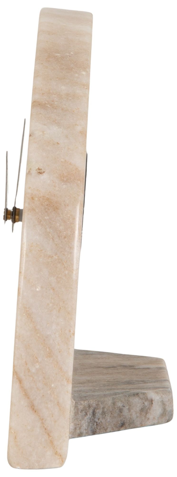 Image 3 Decorative Half Moon Marble Mantel Clock, Beige and Black more views