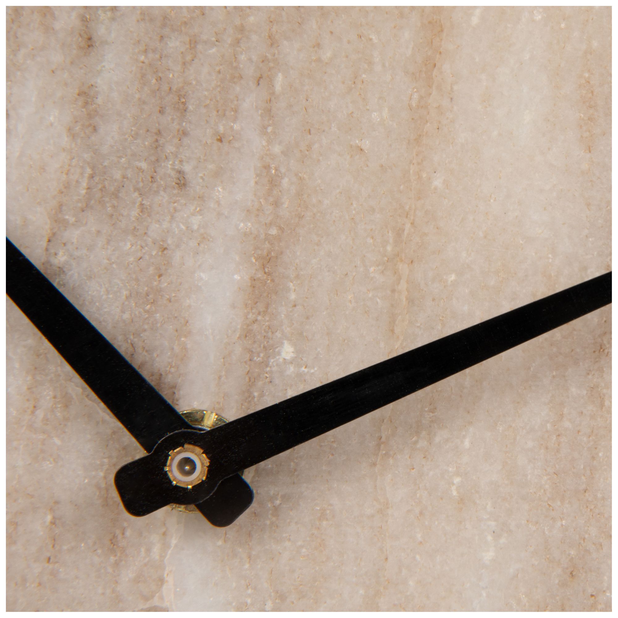 Image 4 Decorative Half Moon Marble Mantel Clock, Beige and Black more views