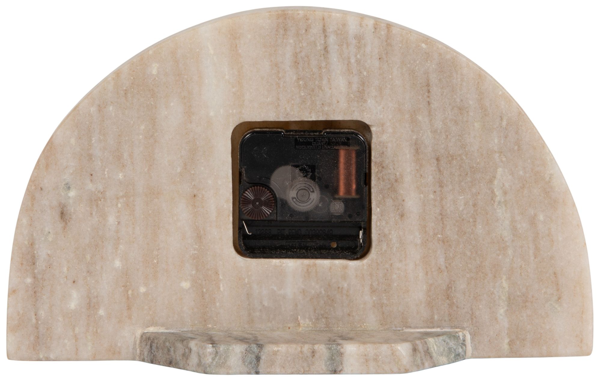 Image 5 Decorative Half Moon Marble Mantel Clock, Beige and Black more views