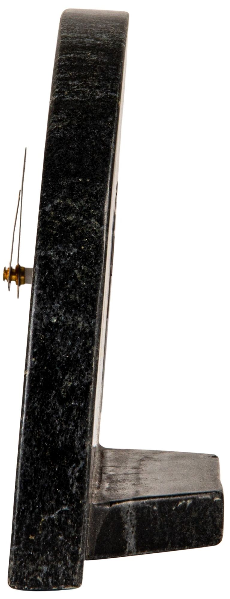 Image 6 Decorative Half Moon Marble Mantel Clock, Black and Gold more views