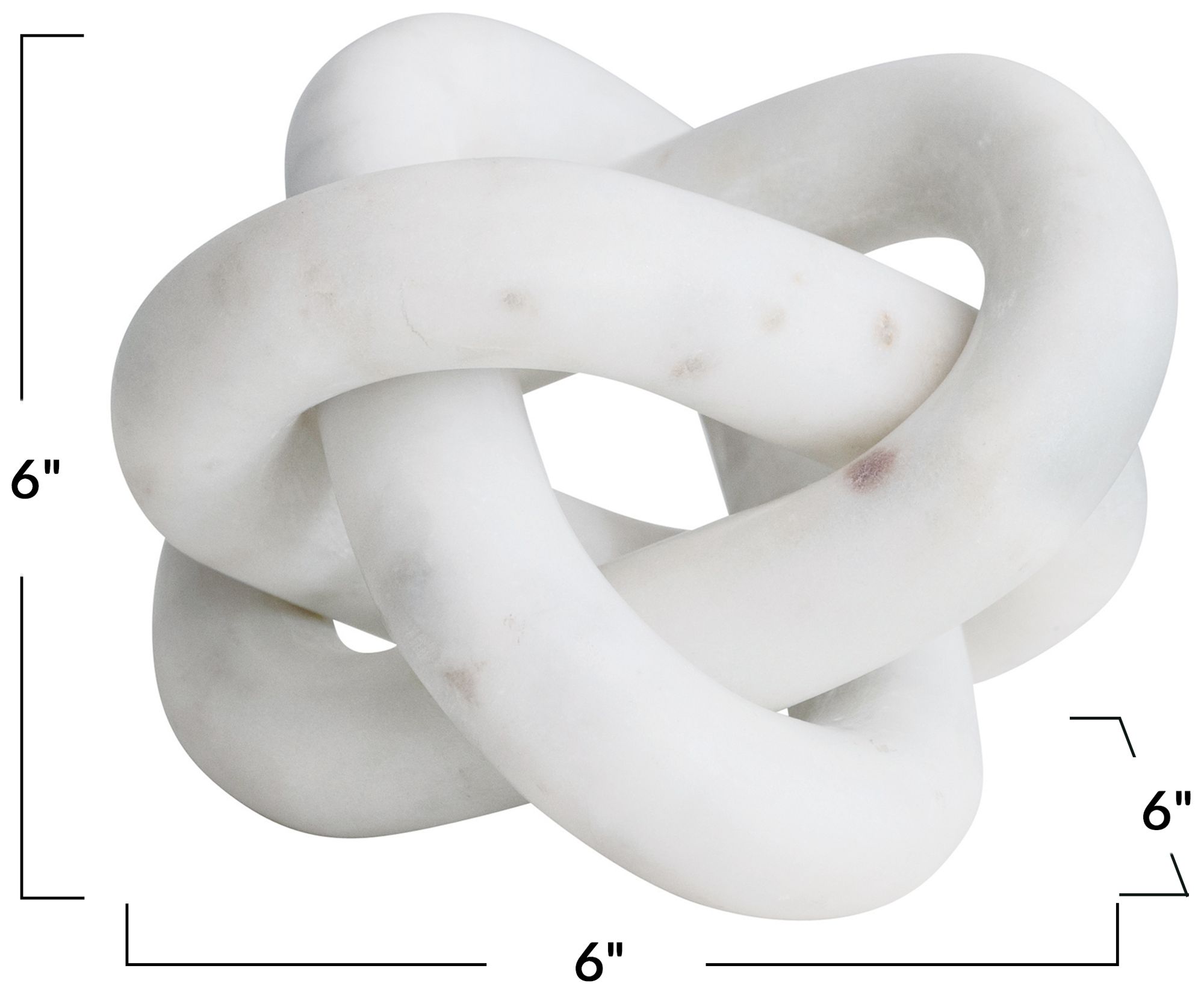 Image 3 Decorative Interlocking Marble Chain with 3 Links, White more views