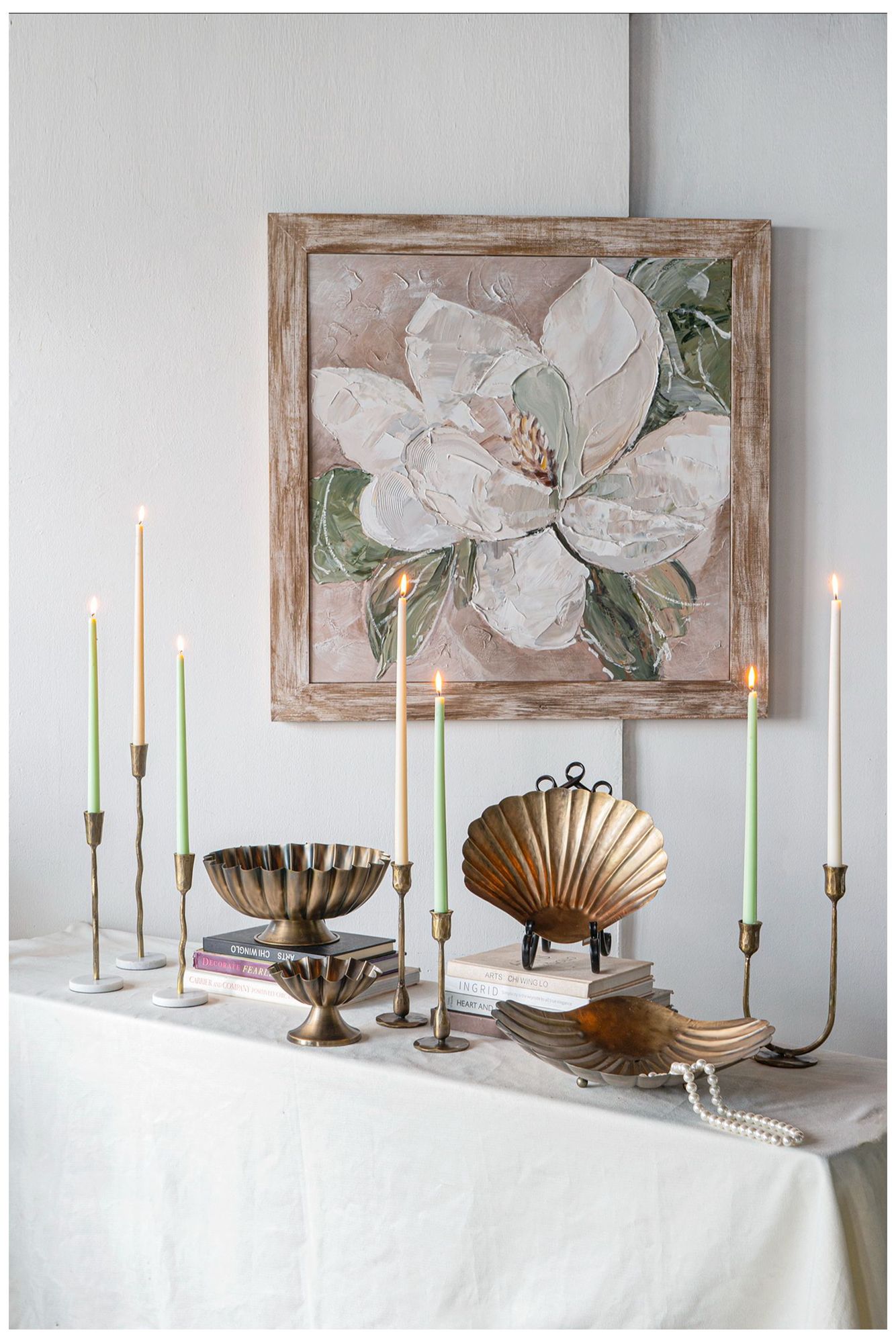 Decorative Iron 2-Light Taper Candle Holder with Aged Bronze
