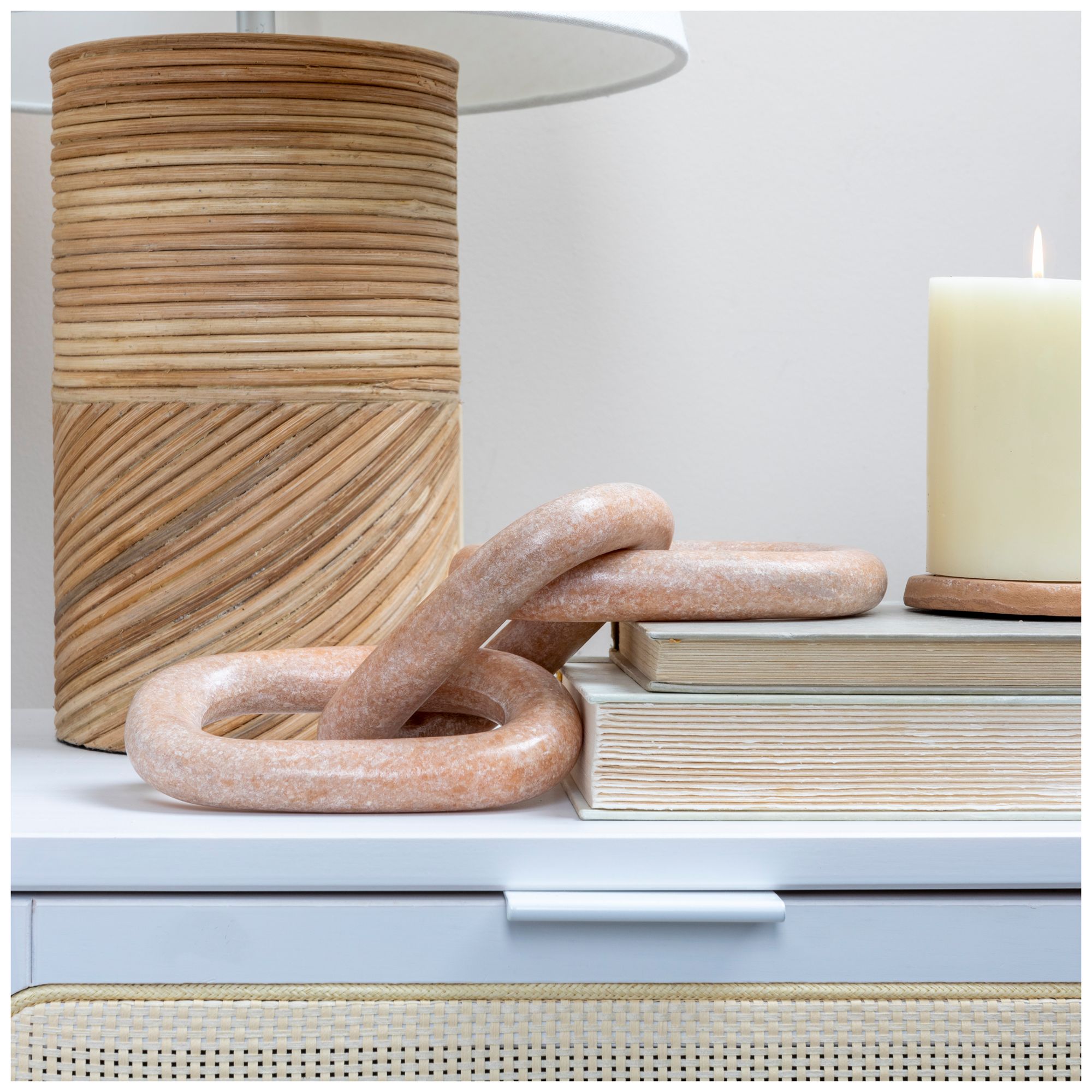 Image 2 Decorative Marble Chain, Variegated Blush Tones more views