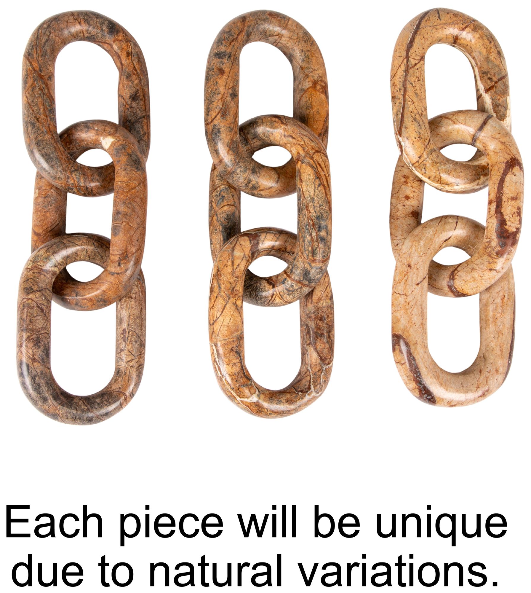 Image 7 Decorative Marble Chain, Variegated Brown Tones more views