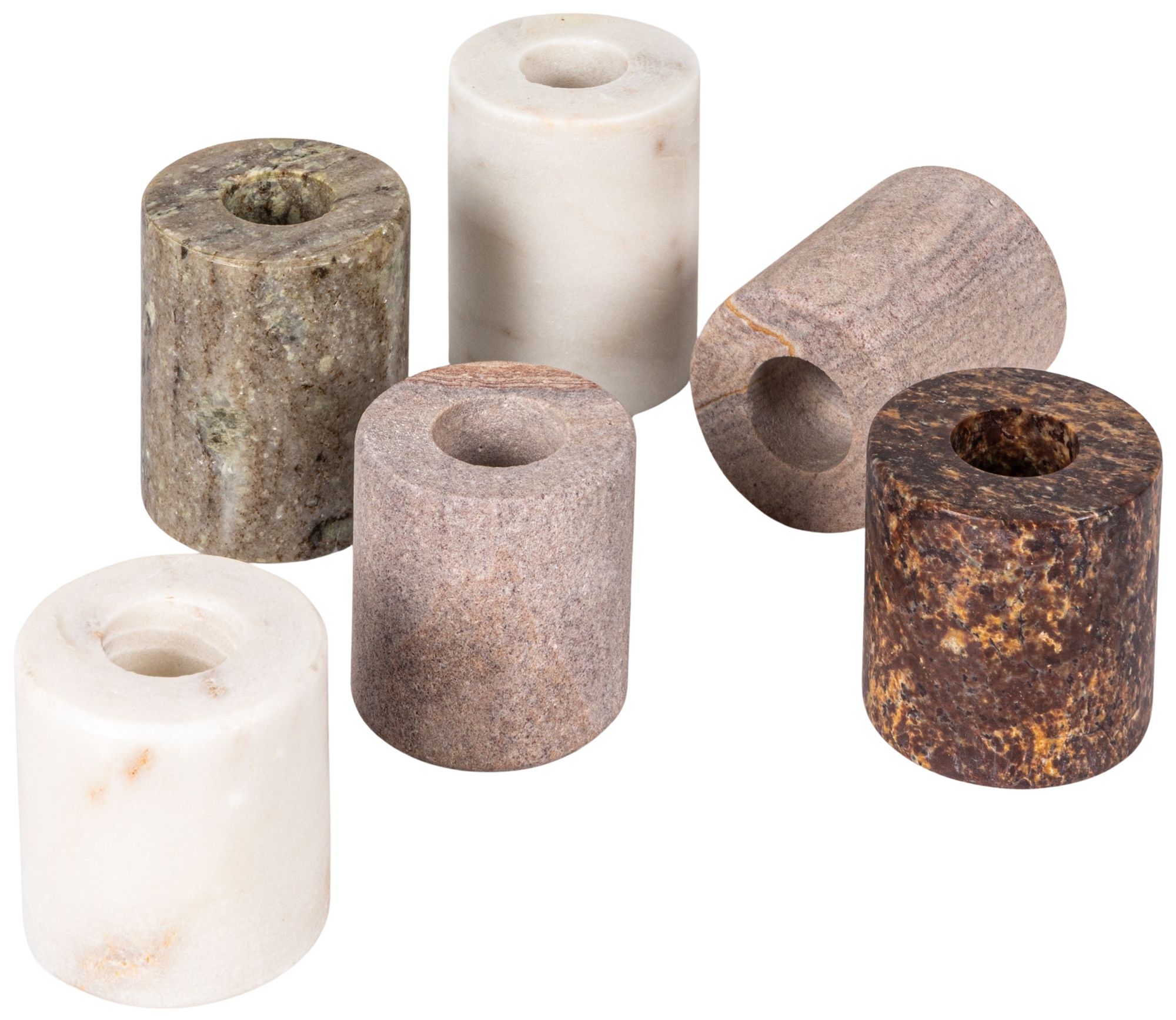 Image 2 Decorative Marble Taper Candle Holders, Multicolor, Set of 6 more views