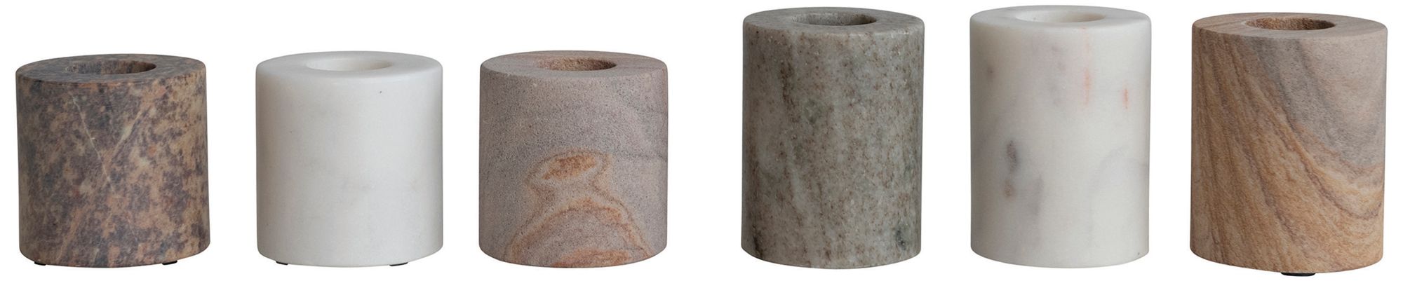 Image 3 Decorative Marble Taper Candle Holders, Multicolor, Set of 6 more views