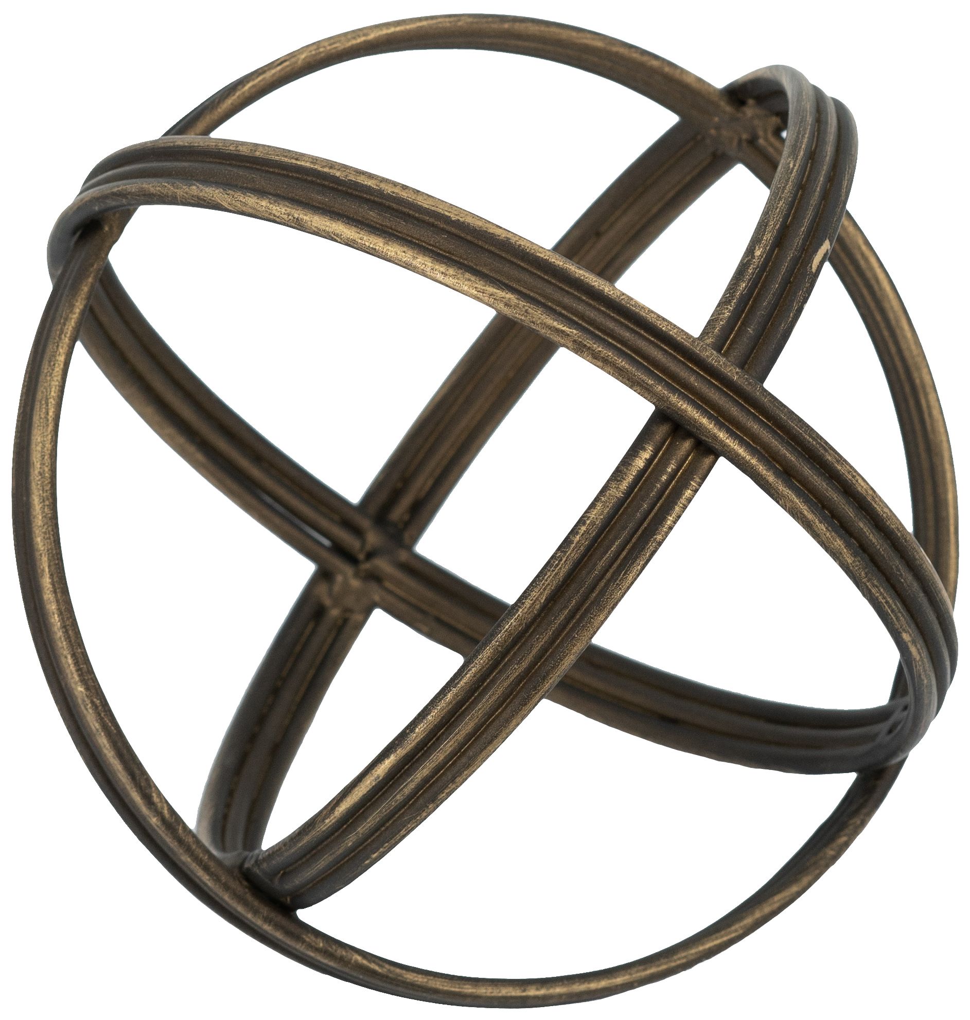Image 2 Decorative Overlapping Iron Orb Sculpture w/ Aged Black and Gold