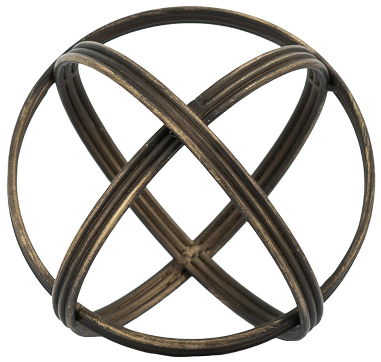 Image 3 Decorative Overlapping Iron Orb Sculpture w/ Aged Black and Gold more views