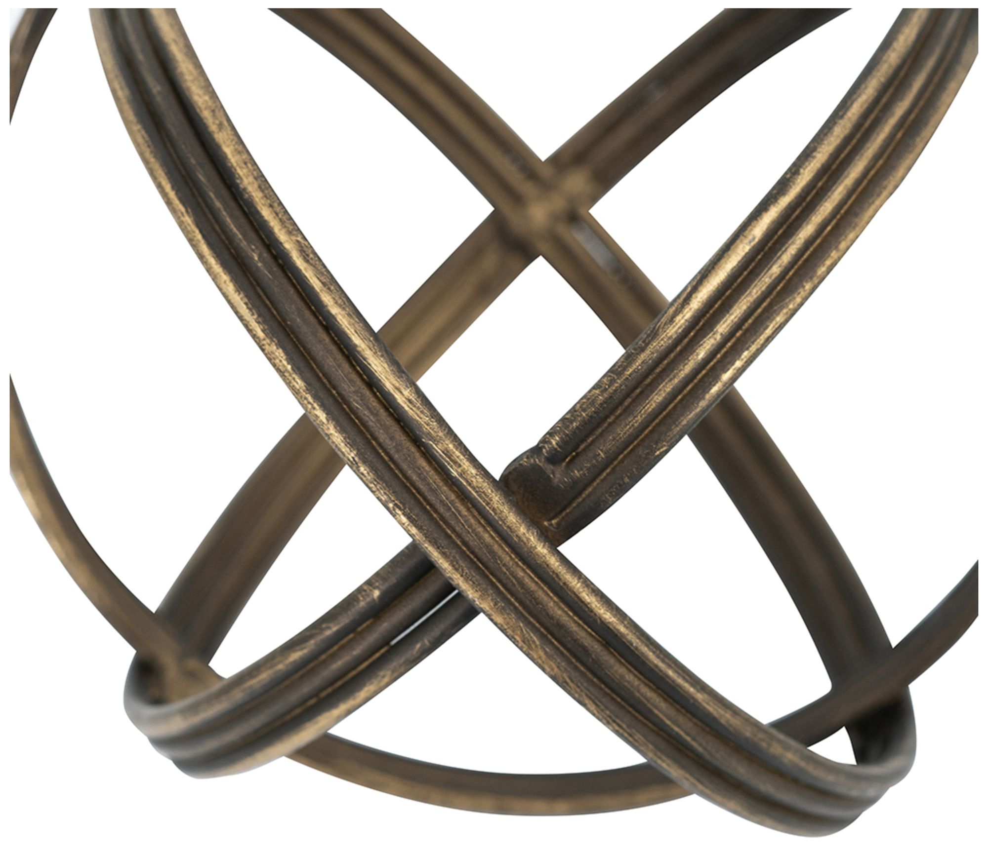 Image 4 Decorative Overlapping Iron Orb Sculpture w/ Aged Black and Gold more views