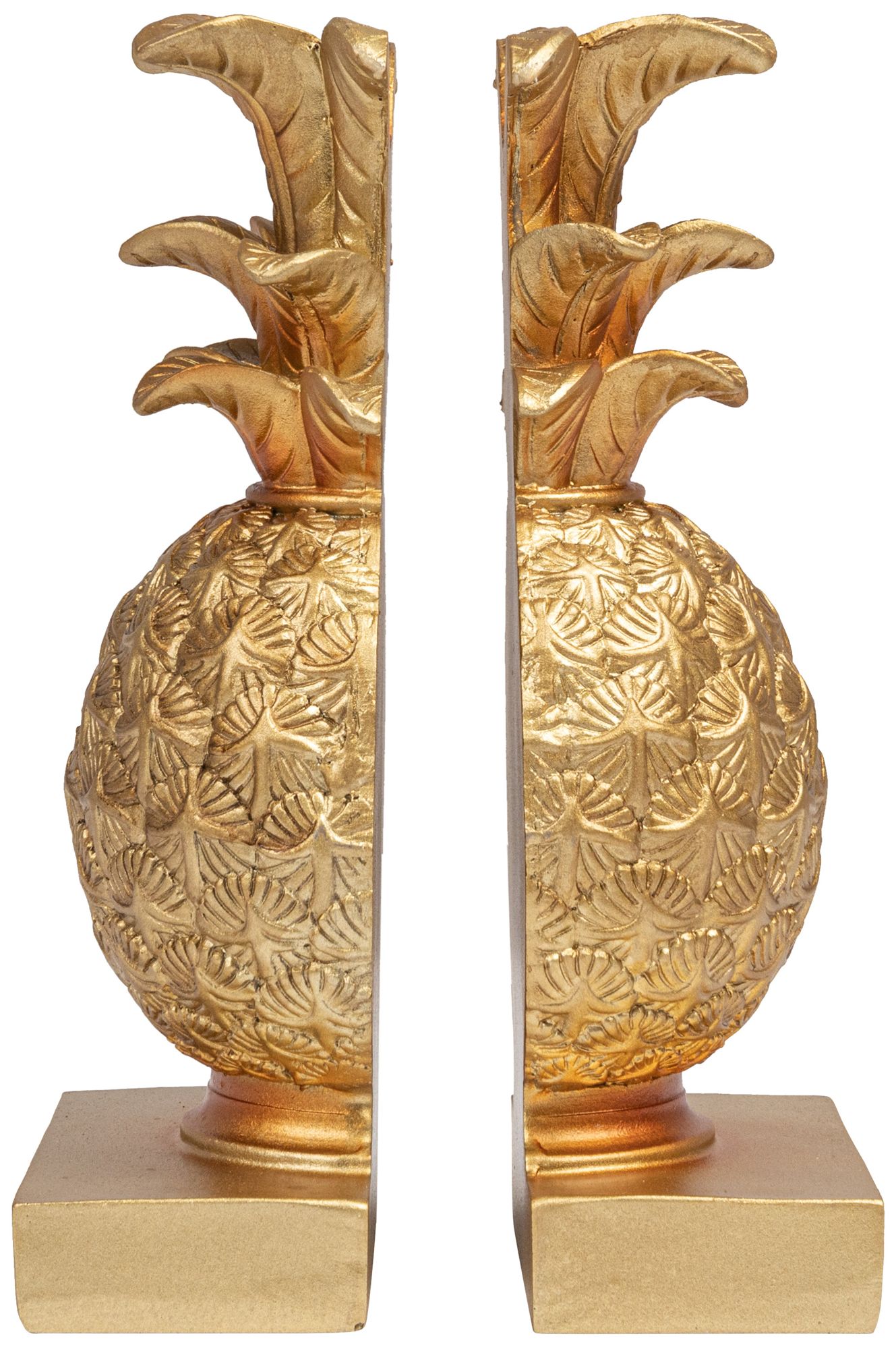 Image 7 Decorative Pineapple Resin Bookends, Gold, Set of 2 more views