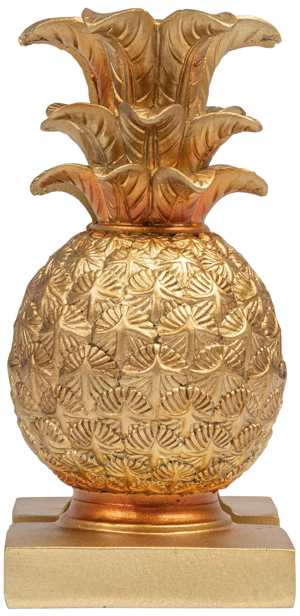 Decorative Pineapple Resin Bookends, Gold, Set of 2
