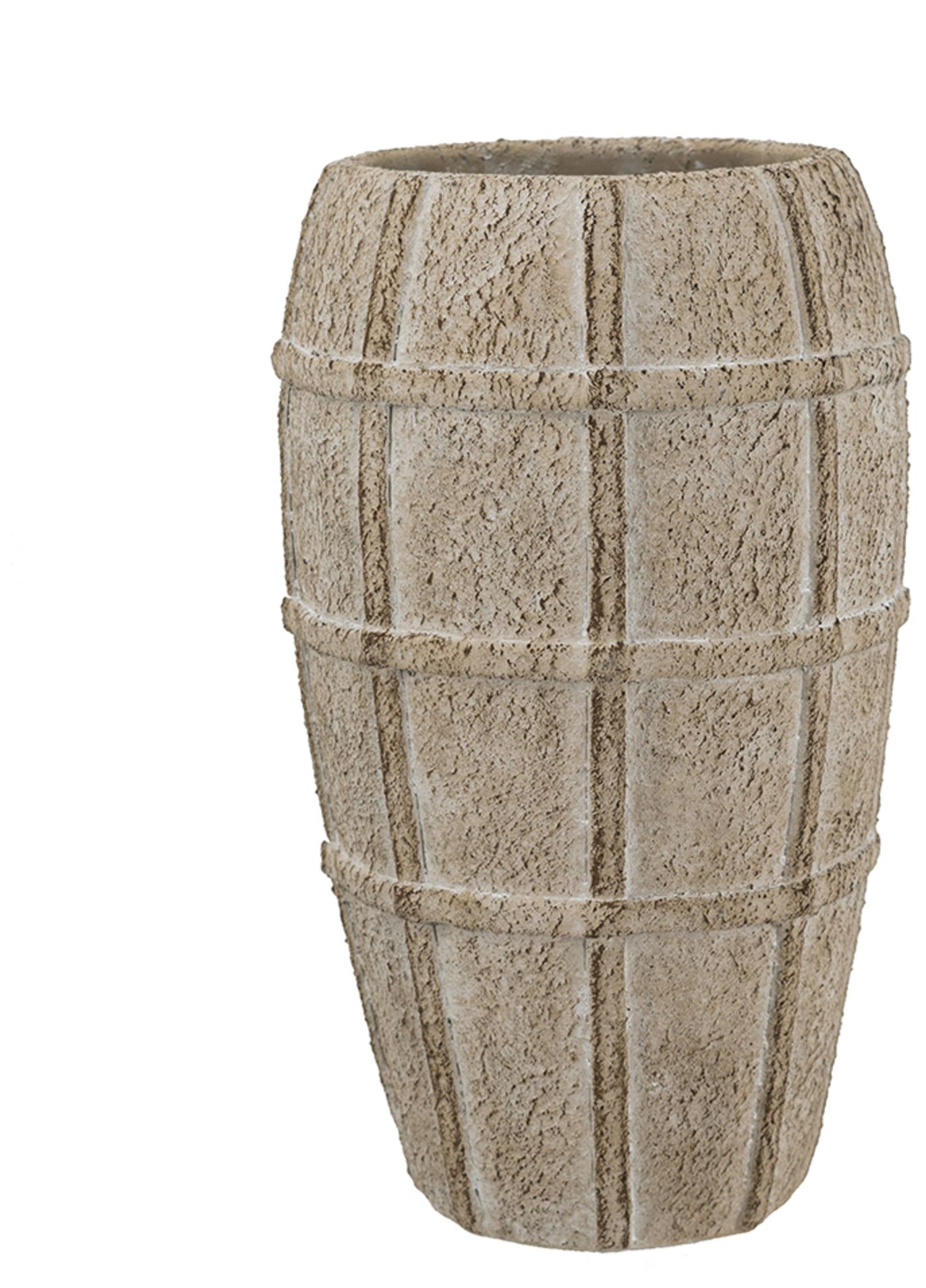 Image 3 Decorative Sand and Cement Vase with Textured Cream Finish more views