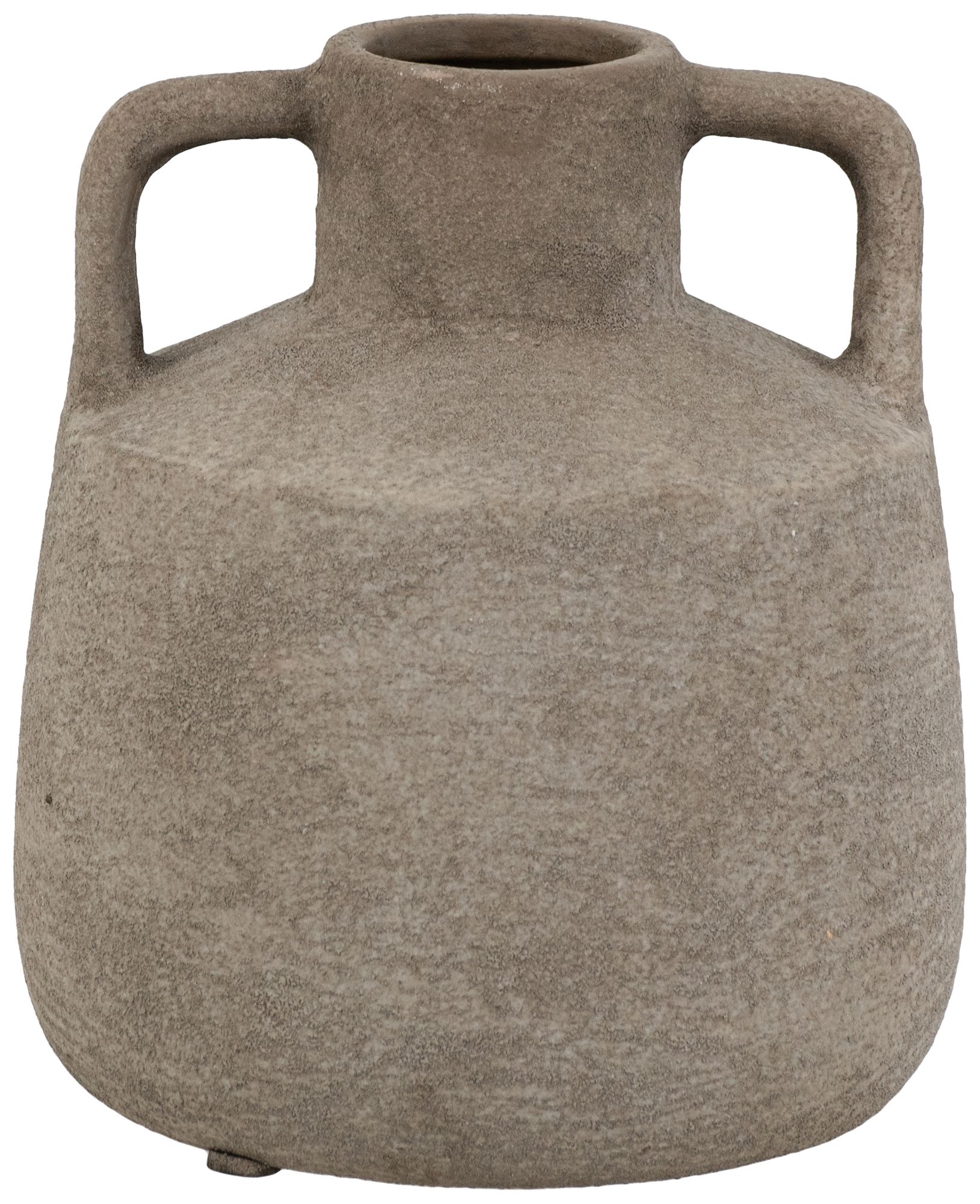 Image 2 Decorative Terracotta Jug Vase w/ H&les & Weathered Gray Finish