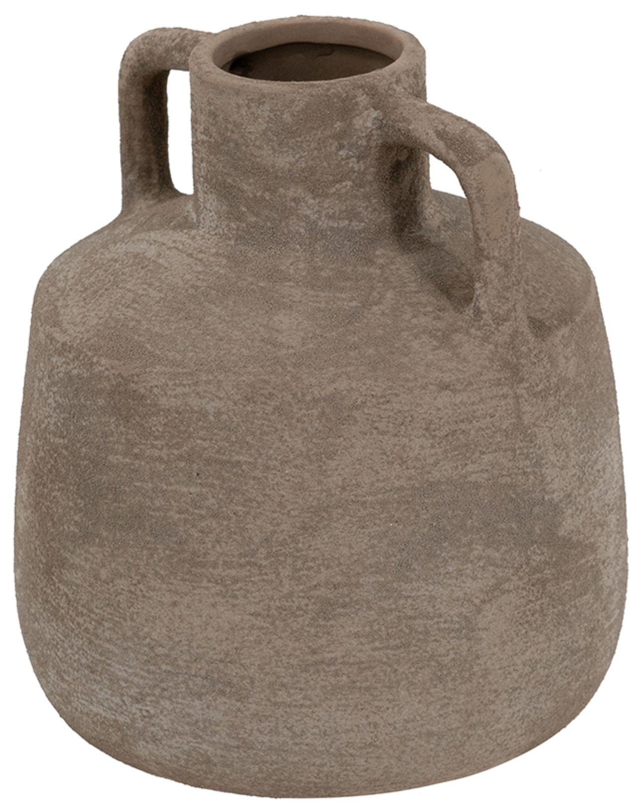 Image 3 Decorative Terracotta Jug Vase w/ H&les & Weathered Gray Finish more views