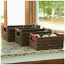 1_Decorative Woven Baskets Set of 3 with Wood Handles and Metal Frame