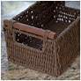 6_Decorative Woven Baskets Set of 3 with Wood Handles and Metal Frame more views