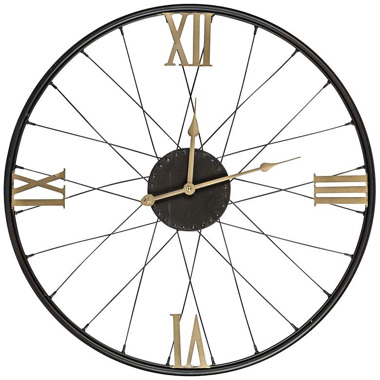 Image 1 Dedon 21 inch Round Bicycle Wheel Wall Clock by Cooper Classics