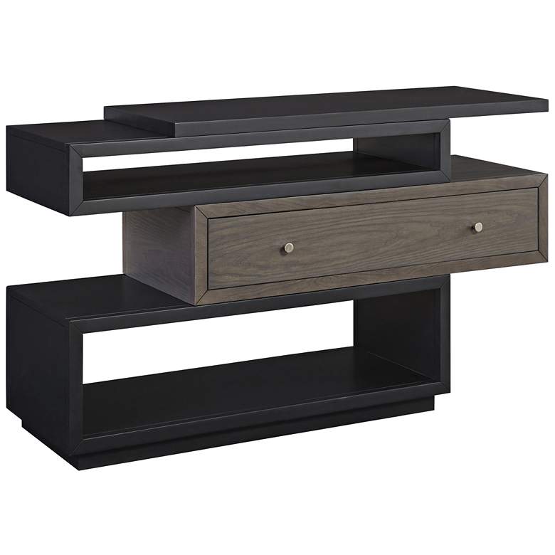 Image 1 Deegan Two-Tone Gray Wood 1-Drawer Sofa Console Table