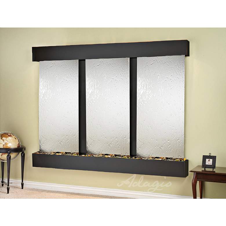 Image 1 Deep Creek Falls 69"H Blackened Silver Fountain-Square Edges