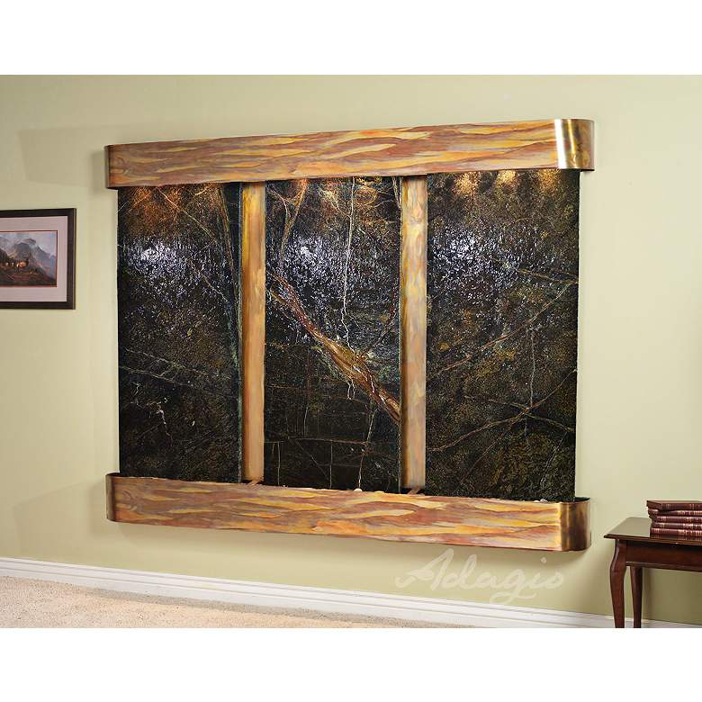 Image 1 Deep Creek Falls 91" Wide Rustic Modern Wall Fountain