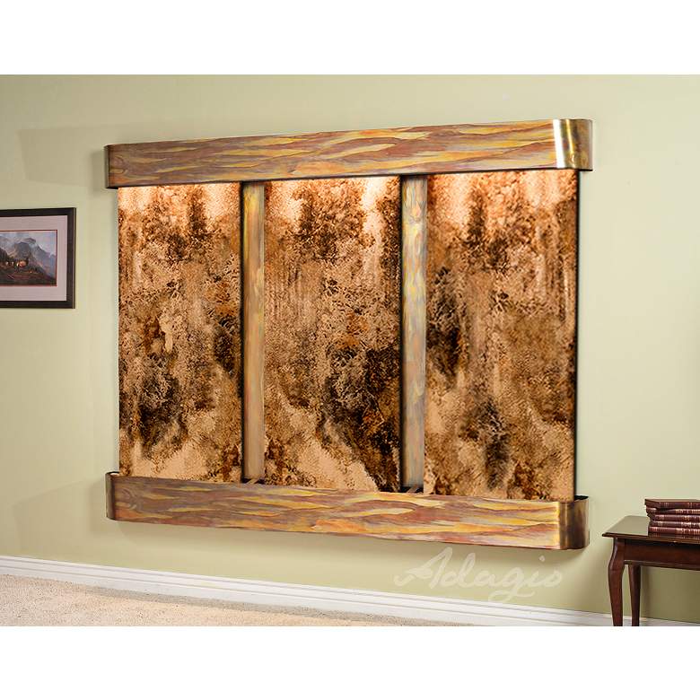 Image 1 Deep Creek Falls 91 inch Wide Rustic Travertine Wall Fountain