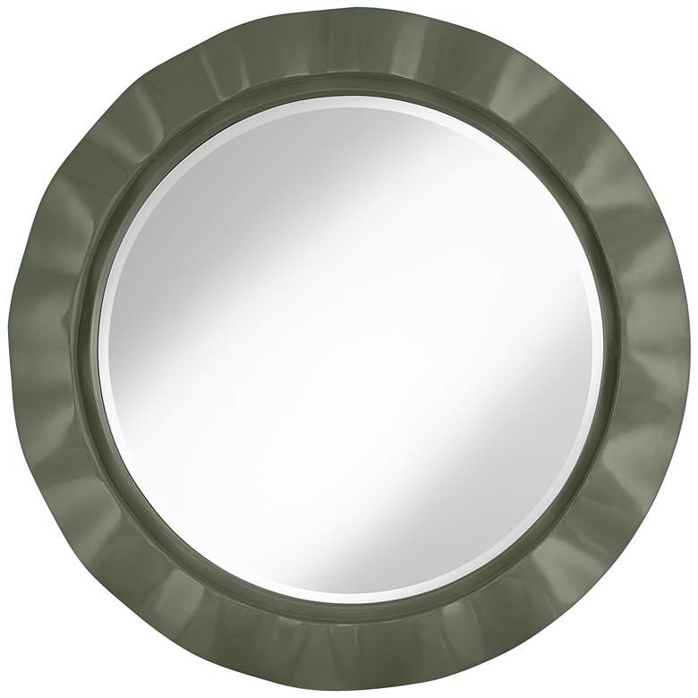 Image 1 Deep Lichen Green 32 inch Round Brezza Wall Mirror