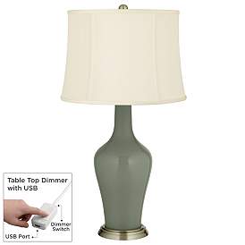 Image1 of Deep Lichen Green Anya Table Lamp with Dimmer