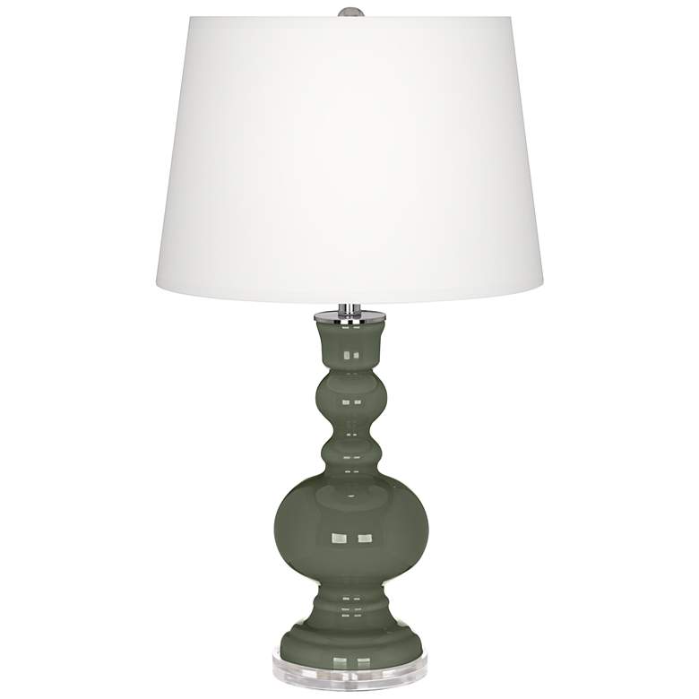 Image 2 Deep Lichen Green Apothecary Table Lamp with Dimmer