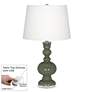 Deep Lichen Green Apothecary Table Lamp with Dimmer
