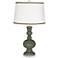 Deep Lichen Green Apothecary Table Lamp with Ric-Rac Trim