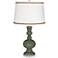 Deep Lichen Green Apothecary Table Lamp with Twist Scroll Trim