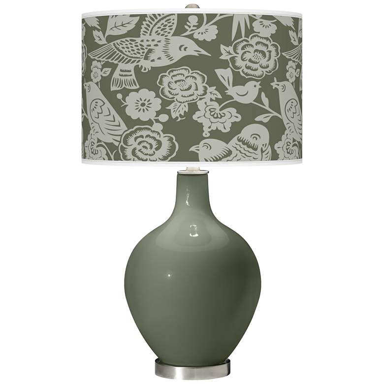 Image 1 Deep Lichen Green Aviary Ovo Table Lamp