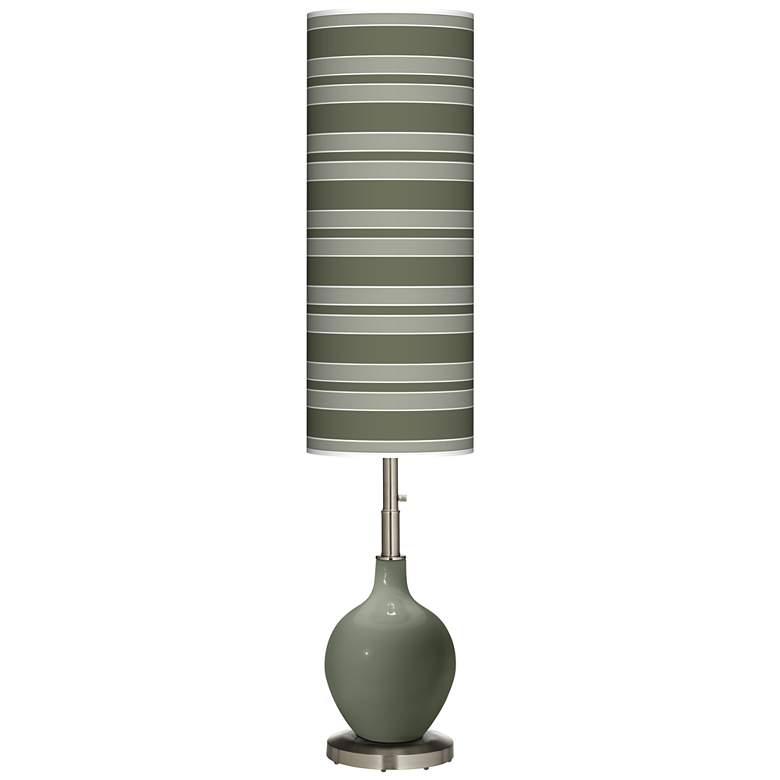 Image 1 Deep Lichen Green Bold Stripe Ovo Floor Lamp