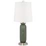 Deep Lichen Green Carrie Table Lamp Set of 2 with Dimmers