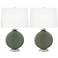 Deep Lichen Green Carrie Table Lamp Set of 2