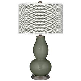 Image1 of Deep Lichen Green Diamonds Double Gourd Table Lamp