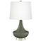 Deep Lichen Green Gillan Glass Table Lamp with Dimmer