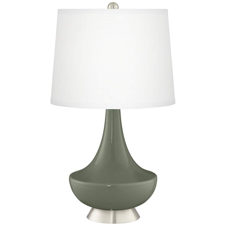 Image 2 Deep Lichen Green Gillan Glass Table Lamp