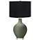 Deep Lichen Green Ovo Table Lamp with Black Shade