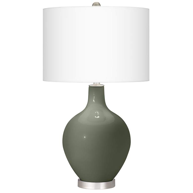Image 2 Deep Lichen Green Ovo Table Lamp With Dimmer