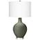 Deep Lichen Green Ovo Table Lamp With Dimmer