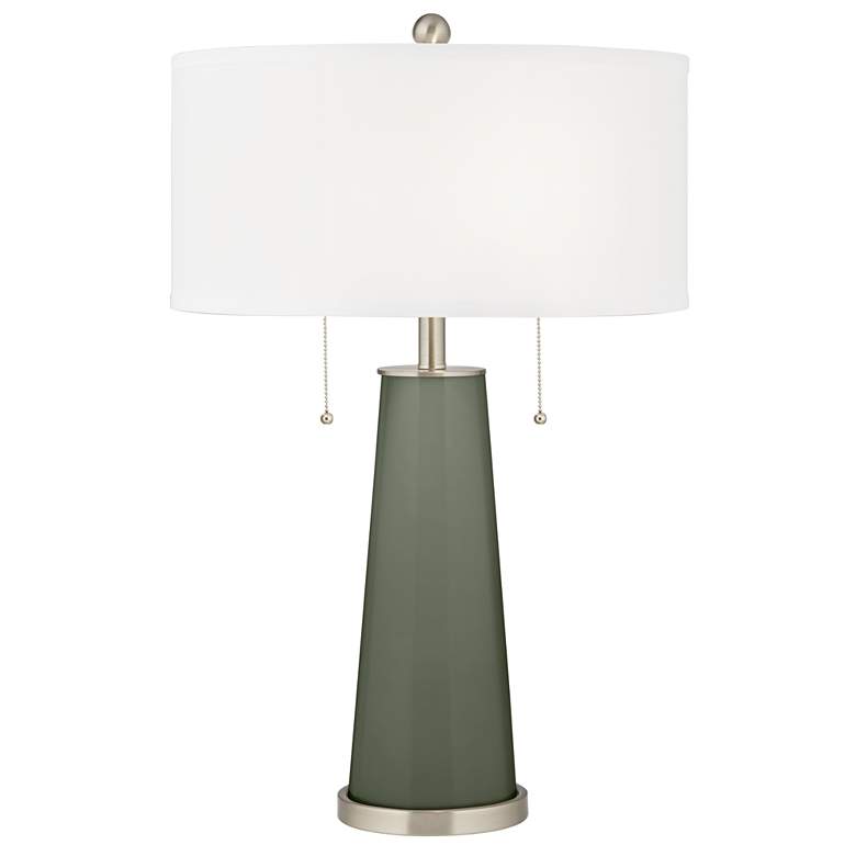 Image 2 Deep Lichen Green Peggy Glass Table Lamp With Dimmer