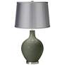 Deep Lichen Green - Satin Light Gray Shade Ovo Table Lamp