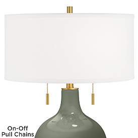 Image2 of Deep Lichen Green Toby Brass Accents Table Lamp more views