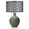 Deep Lichen Green Toby Table Lamp With Black Metal Shade