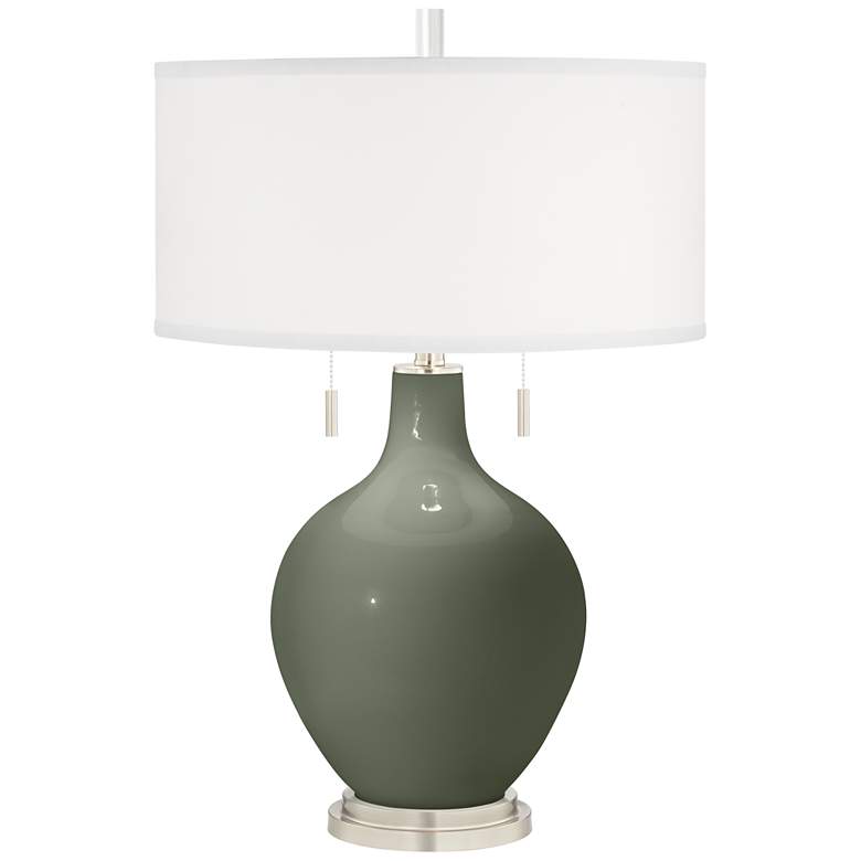 Image 2 Deep Lichen Green Toby Table Lamp with Dimmer