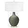 Deep Lichen Green Toby Table Lamp with Dimmer